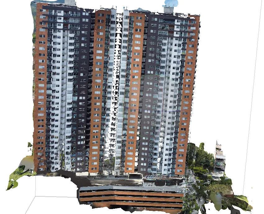 Torre residencial · Modelo texturizado