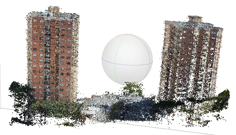 Dos torres · Nube de puntos del vuelo